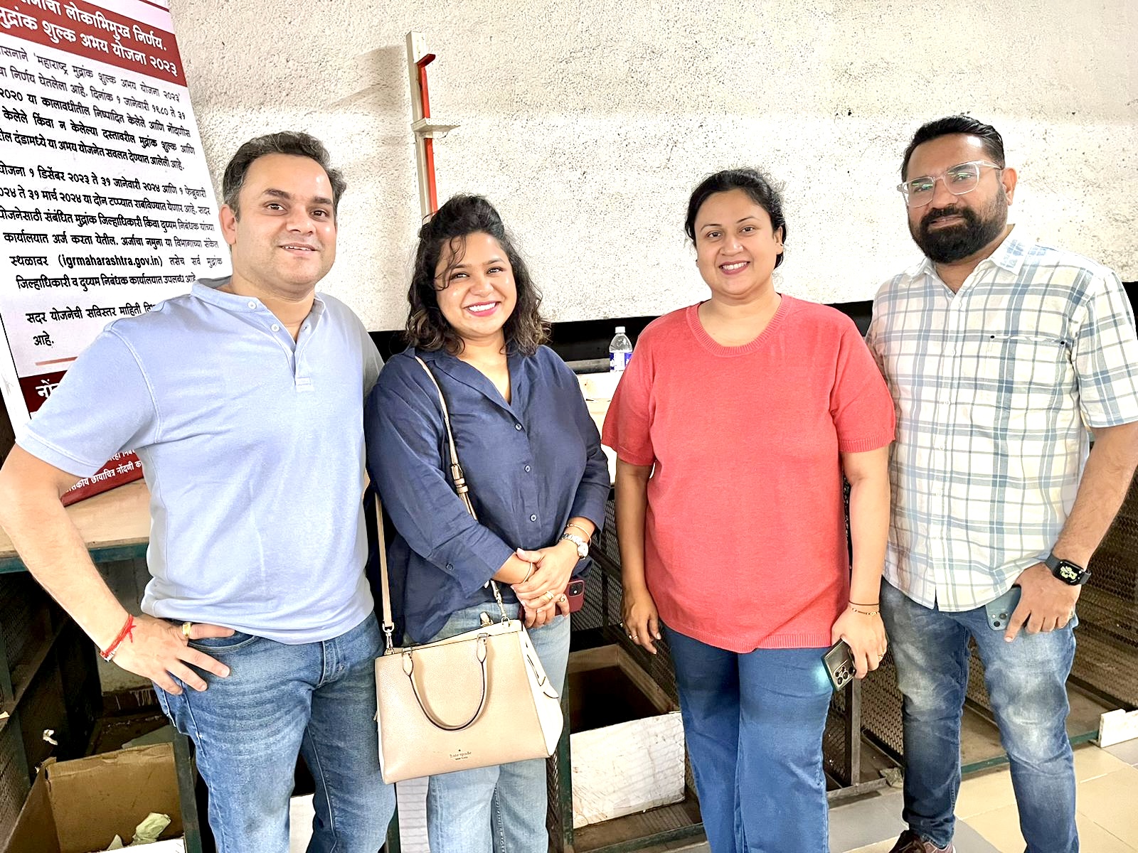 Customers after completing their property transaction