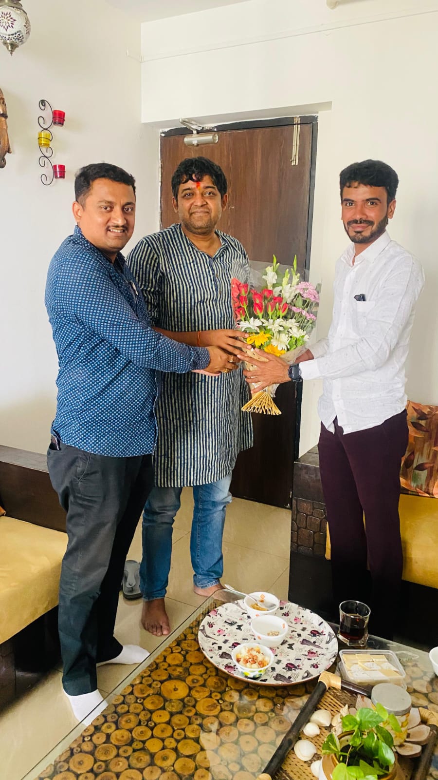 A customer welcomed to their new home